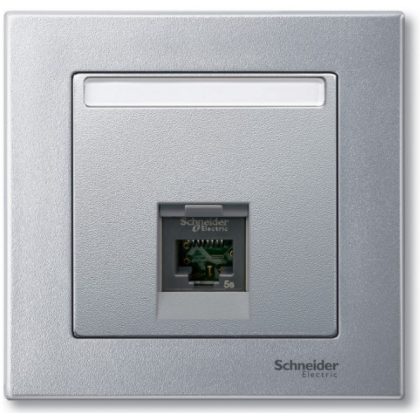   SCHNEIDER MTN465860 MERTEN Fedlap, 1xRJ45 aljzathoz, System-M, alumínium