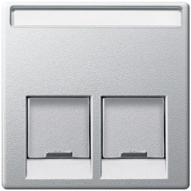 SCHNEIDER MTN466560 MERTEN Cover for 2xRJ45 socket, System-M, aluminum