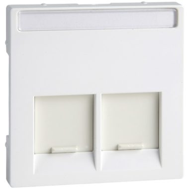 SCHNEIDER MTN469925 MERTEN Cover, for 2xRJ45 socket, System-M, active white, antibacterial