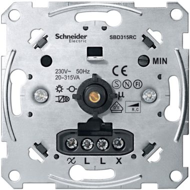 SCHNEIDER MTN5136-0000 MERTEN Forgatógombos fényerőszabályzó, kapacitív terhelésekhez, 20-315 W