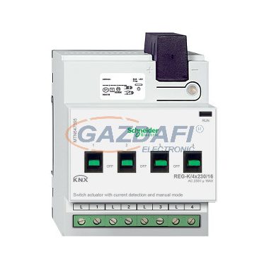 SCHNEIDER MTN647595 Merten-KNX REG-K/4x230/16 kapcsolóaktor kézi üzemmóddal és áramérzékeléssel