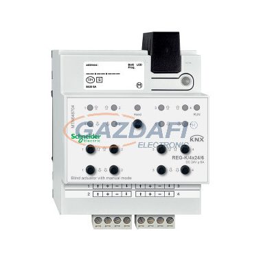 SCHNEIDER MTN648704 Merten-KNX REG-K/4x24/6 zsalumozgató aktor kézi üzemmóddal