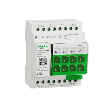 SCHNEIDER MTN6705-0008 SpaceLogic KNX Kapcsoló/Árnyékoló aktor, 8(4), Master