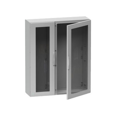 SCHNEIDER NSYPLA12124TG PLA műanyag szekrény átlátszó ajtóval 1250*1250*420mm Thalassa Üvegszállal erősített poliészter Szürke (RAL 7035) IP65