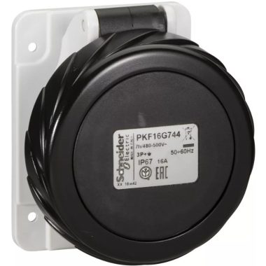 SCHNEIDER PKF16G744 PRATIKA Priză dreaptă montată pe panou, 3P + F, 7h, 16A, 500V, IP67, șurub