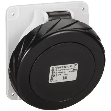 SCHNEIDER PKF32F745 PRATIKA Panelre szerelhető döntött aljzat, 3P+N+F, 7h, 32A, 500V, IP67, csavaros