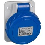   SCHNEIDER PKY32F723 PRATIKA Priză înclinată montată pe panou, 2P + F, 6h, 32A, 250V, IP67, conexiune rapidă