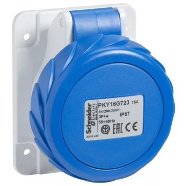 SCHNEIDER PKY32G724 PRATIKA Priză dreaptă montată pe panou, 3P + F, 9h, 32A, 250V, IP67, conexiune rapidă