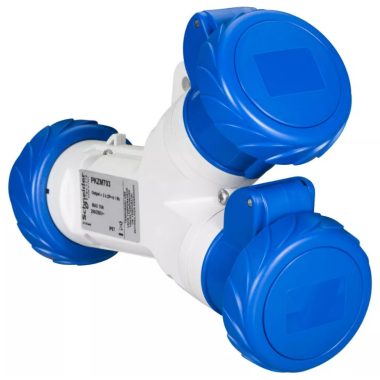 SCHNEIDER PKZM703 PRATIKA Elosztó adapter, 1 villa-2 aljzat, 2P+F, 16A, 250V, IP67