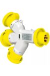 SCHNEIDER PKZM707 PRATIKA Elosztó adapter, 1 villa-3 aljzat, 2P+F, 16A, 130V, IP67