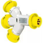   SCHNEIDER PKZM707 PRATIKA Elosztó adapter, 1 villa-3 aljzat, 2P+F, 16A, 130V, IP67