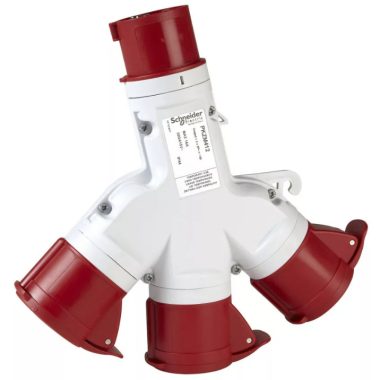 SCHNEIDER PKZM712 PRATIKA Elosztó adapter, 1 villa-3 aljzat, 3P+F, 16A, 415V, IP67