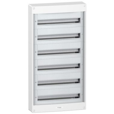 Tablou de distributie aplicat SCHNEIDER PRA20624 PRAGMA, modul 6x24, șină PEN, alb