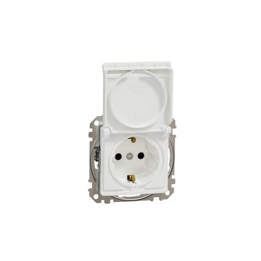 SCHNEIDER SDD111023 NEW SEDNA 2P + F socket with safety shutter, flap, screw connection, 16A, white