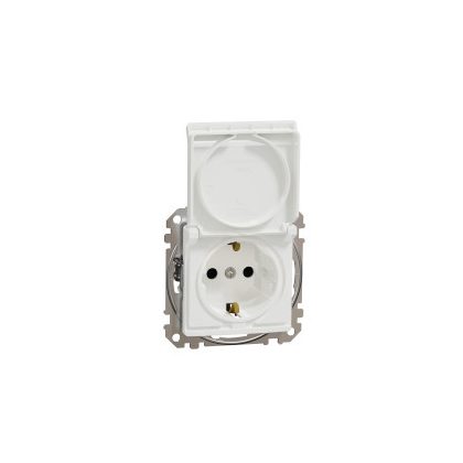   SCHNEIDER SDD111023 NEW SEDNA 2P + F socket with safety shutter, flap, screw connection, 16A, white
