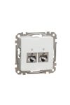 SCHNEIDER SDD111462S NEW SEDNA 2xRJ45 Cat6 STP socket, white