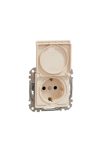 SCHNEIDER SDD112024 NEW SEDNA 2P + F socket with safety shutter, flap, spring-loaded connection, 16A, beige