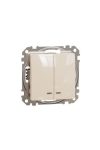 SCHNEIDER SDD112105L NEW SEDNA Chandelier switch with blue indicator light, 10AX, beige