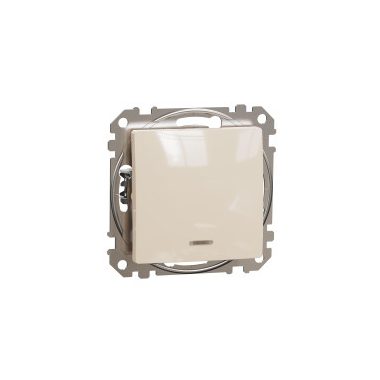 SCHNEIDER SDD112106L NEW SEDNA Toggle switch with blue indicator light, 10AX, beige
