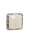 SCHNEIDER SDD112108 NEW SEDNA Double toggle switch, spring-loaded connection, 10AX, (106 + 6), beige