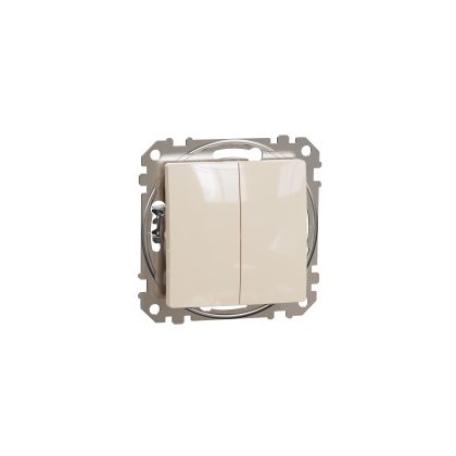   SCHNEIDER SDD112108 NEW SEDNA Double toggle switch, spring-loaded connection, 10AX, (106 + 6), beige