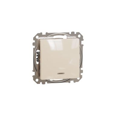 SCHNEIDER SDD112116L NEW SEDNA Pressure switch with blue indicator light, spring-cage connection, 10A, beige