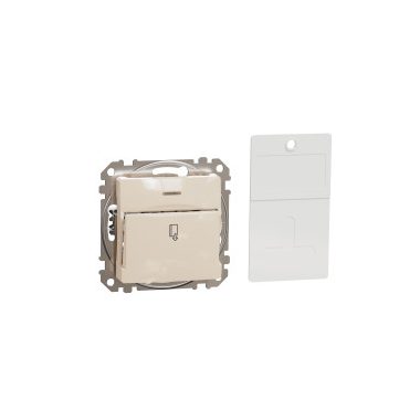 SCHNEIDER SDD112121 NEW SEDNA Card switch, spring-loaded connection, 10A, beige