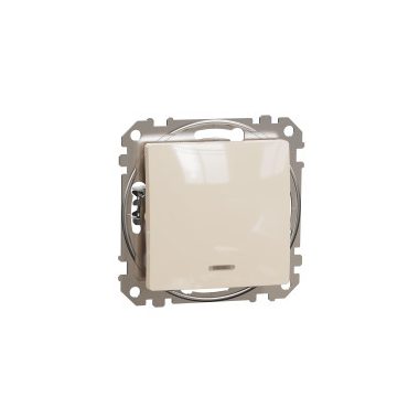SCHNEIDER SDD112166L NEW SEDNA Toggle switch with blue indicator light, 16AX, beige