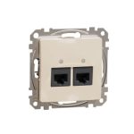 SCHNEIDER SDD112452 NEW SEDNA 2xRJ45 Cat5e UTP socket, beige