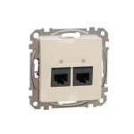 SCHNEIDER SDD112462 NEW SEDNA 2xRJ45 Cat6 UTP socket, beige