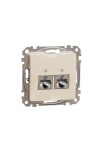 SCHNEIDER SDD112467S NEW SEDNA 2xRJ45 Cat6A STP socket, beige