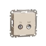   SCHNEIDER SDD112471S NEW SEDNA TV / SAT socket, end cap, 4 dB, beige