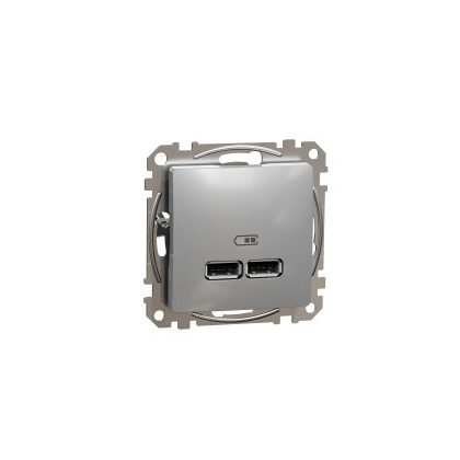   SCHNEIDER SDD113401 NEW SEDNA Dual USB Charger, A + A, 2.1A, Aluminum