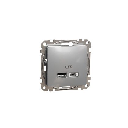   SCHNEIDER SDD113402 ÚJ SEDNA Dupla USB töltő, A+C, 2.4A, alumínium