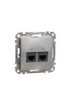 SCHNEIDER SDD113467 NEW SEDNA 2xRJ45 Cat6A UTP socket, aluminum