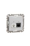 SCHNEIDER SDD113468 NEW SEDNA RJ11 / RJ45 Cat6 UTP combination socket, aluminum