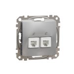 SCHNEIDER SDD113492 NEW SEDNA 2xRJ11 socket, aluminum