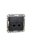 SCHNEIDER SDD114452 NEW SEDNA 2xRJ45 Cat5e UTP socket, anthracite