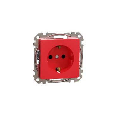 SCHNEIDER SDD115021 NEW SEDNA 2P + F socket with safety shutter, screw connection, unlocked, 16A, red
