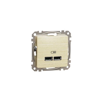   SCHNEIDER SDD180401 NEW SEDNA Dual USB Charger, A + A, 2.1A, Birch