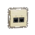 SCHNEIDER SDD180452 NEW SEDNA 2xRJ45 Cat5e UTP socket, birch