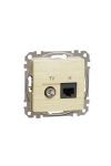 SCHNEIDER SDD180469T NEW SEDNA TV / RJ45 Cat6 UTP combination socket, birch