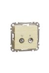 SCHNEIDER SDD180471R NEW SEDNA TV / R socket, end cap, 4 dB, birch