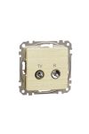 SCHNEIDER SDD180474R NEW SEDNA TV / R socket, through, 7 dB, birch