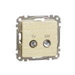   SCHNEIDER SDD180474S NEW SEDNA TV / SAT socket, through, 7 dB, birch