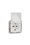 SCHNEIDER SDD211024 NEW SEDNA 2P + F socket with safety shutter, flap, spring-loaded connection, IP44, white