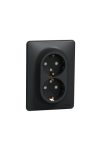 SCHNEIDER SDD314221 NEW SEDNA 2x2P + F socket with safety shutter, screw connection, 16A, with frame, anthracite