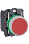 SCHNEIDER XB5AA42C1 Harmony complete plastic pushbutton, Ø22, return, 1NC, red, white ring