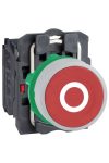 SCHNEIDER XB5AA4322C1 Harmony complete plastic pushbutton, Ø22, return, 1NC, red, "O", white ring