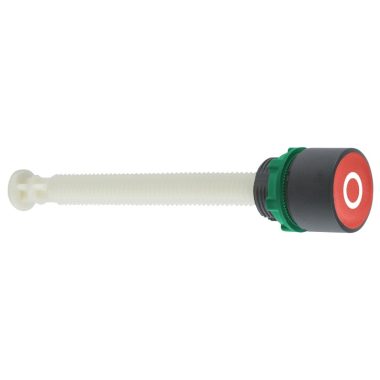 SCHNEIDER XB5AA84201 Harmony complete plastic reset pushbutton, Ø22, 120-257mm depth, red, "O"